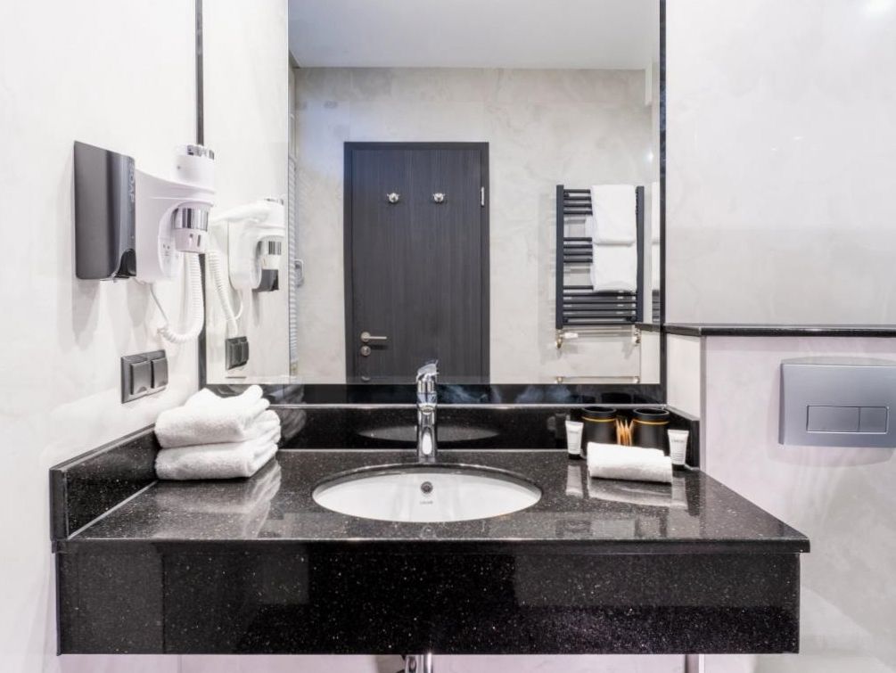 Spa bathroom with freestanding tub