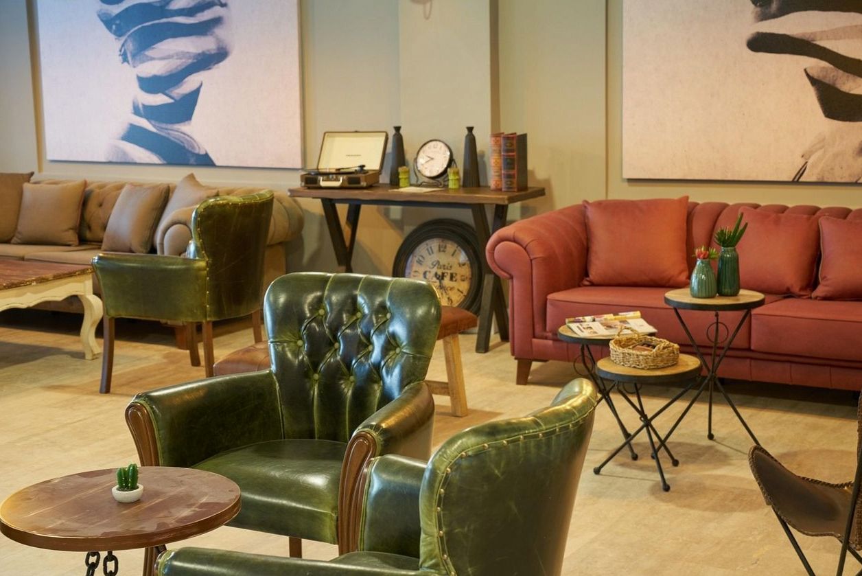 Hotel interior welcoming guests at the entrance